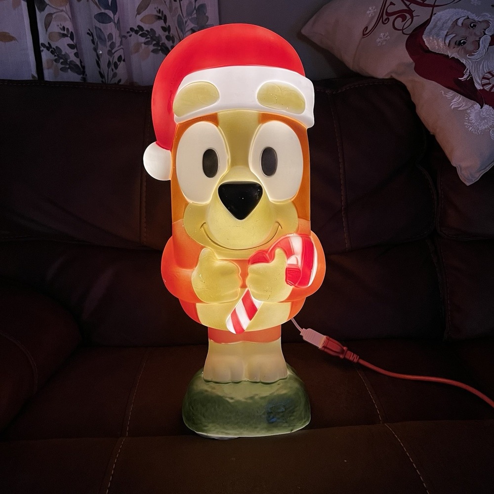 Bingo Bluey Lighted Christmas Blow Mold with Candy Cane 22.04'in Holiday Decor